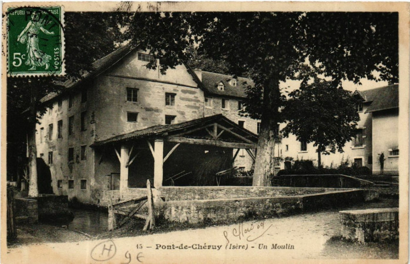 Carte postale ancienne Pont-de-Cheruy - Pont-de-Cheruy - Un Moulin à Pont-de-Chéruy