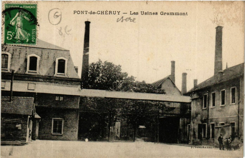 Carte postale ancienne Pont-de-Cheruy - Pont-de-Cheruy - Les Usines Grammont à Pont-de-Chéruy