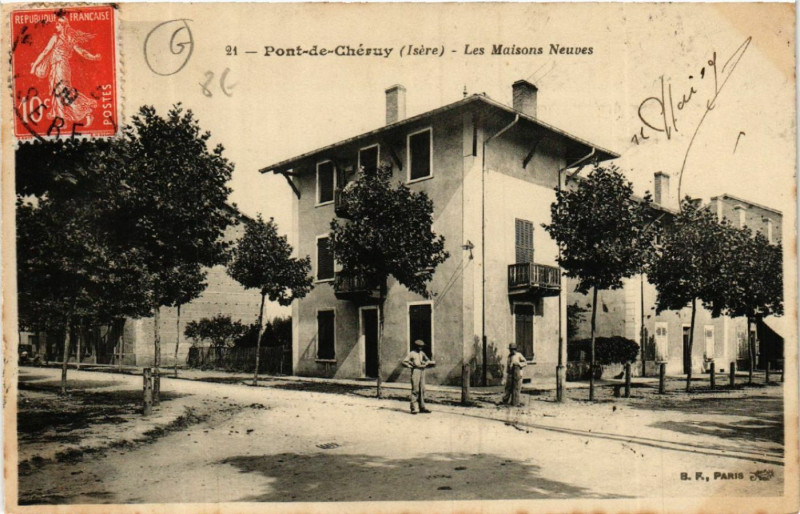 Carte postale ancienne Pont-de-Cheruy - Pont-de-Cheruy - Les Maisons Neuves à Pont-de-Chéruy