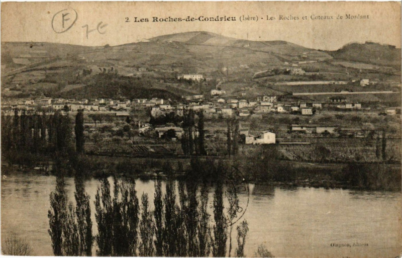 Carte postale ancienne Les Roches-de-Condrieu - Les Roches et Coteaux de Mordant aux Roches-de-Condrieu