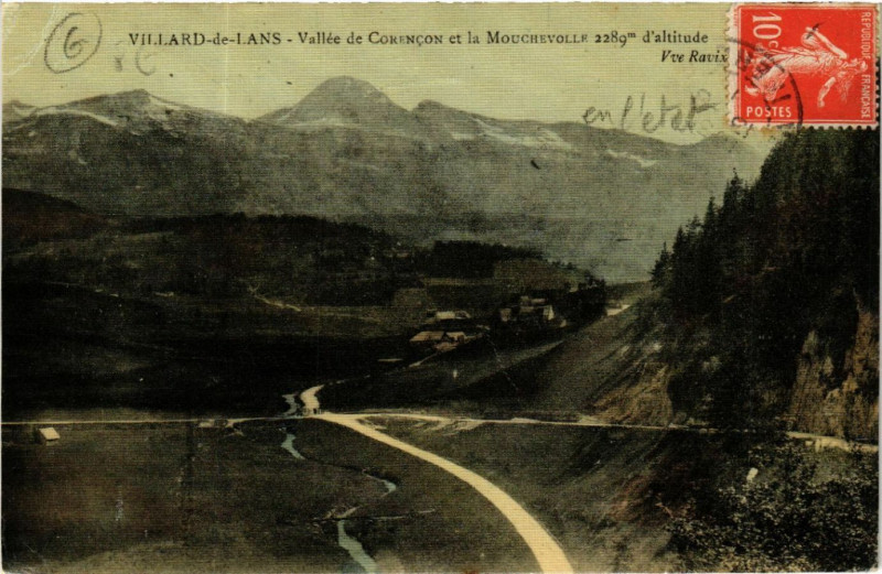 Carte postale ancienne Villard-de-Lans - Vallée de CORENCon et la Mouchevolle à Villard-de-Lans