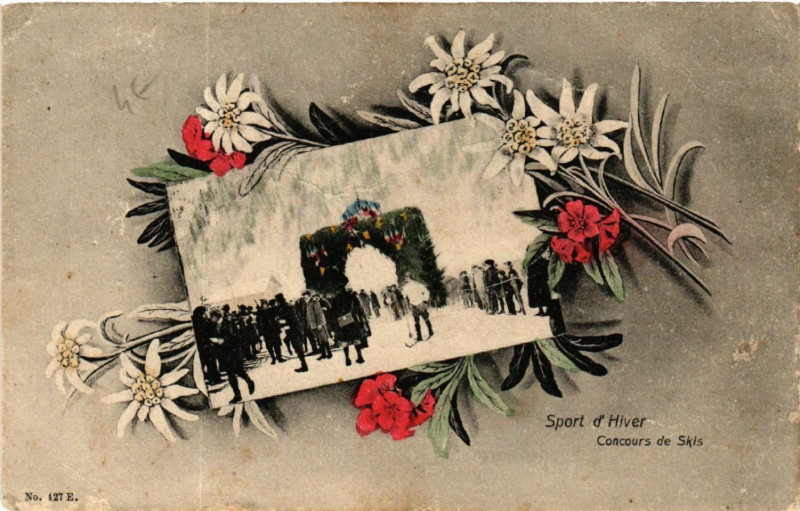 Carte postale ancienne Sport d'Hiver - Concours de Skis