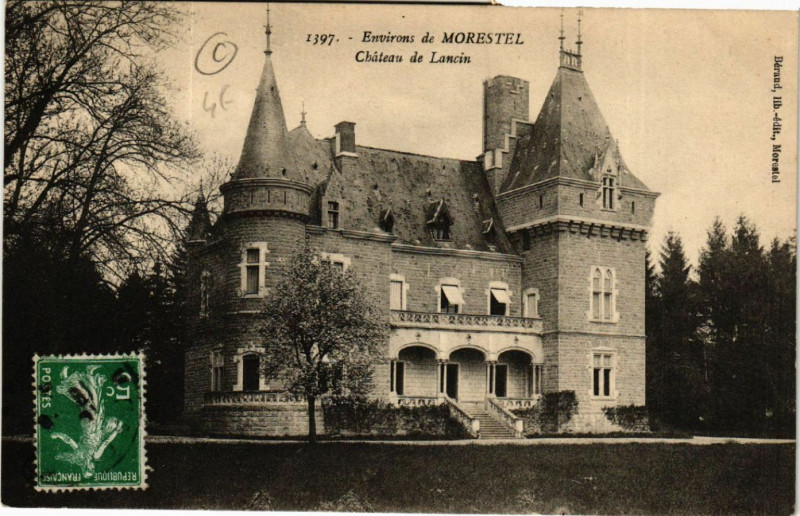 Carte postale ancienne Morestel - Env. - Chateau de Lancin à Morestel