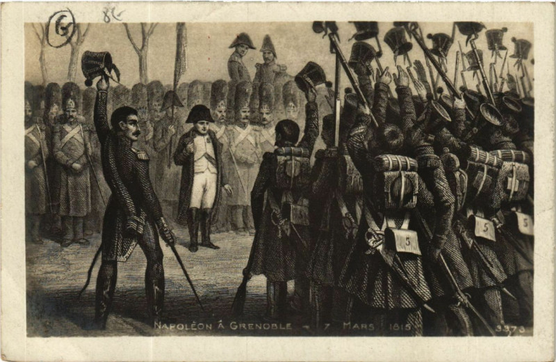 Carte postale ancienne Grenoble - Napoleon a Grenoble - 7 Mars 1815 à Grenoble