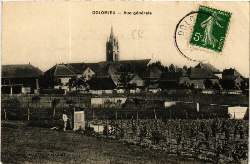 Carte postale ancienne Dolomieu - Vue Generale à Dolomieu