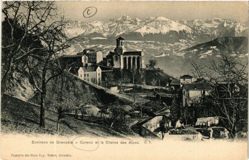 Carte postale ancienne Corenc - Corenc et la Chaine des Alpes - Env. de Grenoble à Corenc