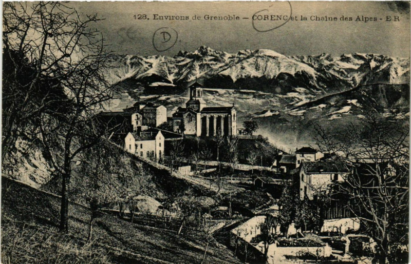 Carte postale ancienne Corenc - Corenc et la Chaine des Alpes - Env. de Grenoble à Corenc