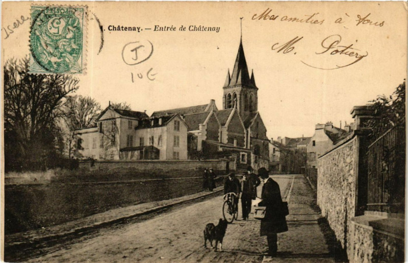 Carte postale ancienne Entrée de Châtenay à Châtenay-Malabry