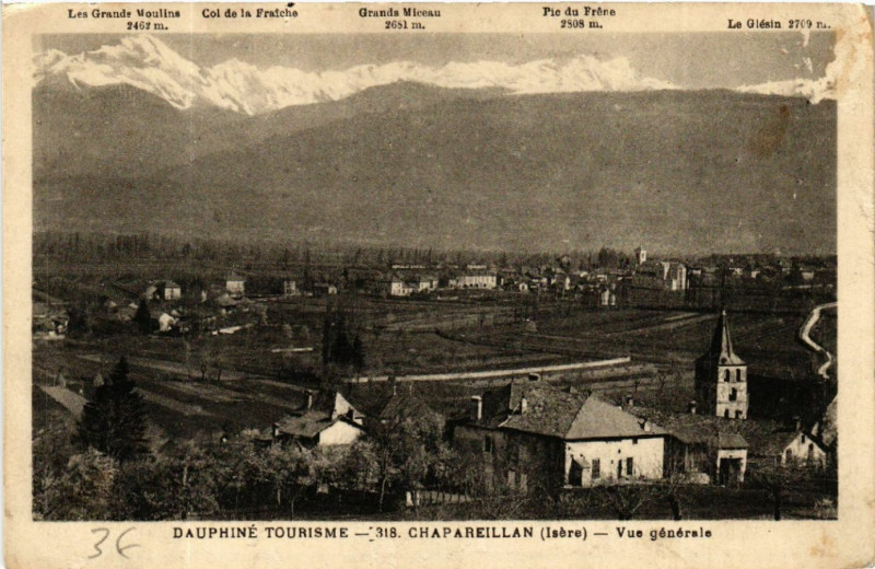 Carte postale ancienne Chapareillan - Vue générale à Chapareillan