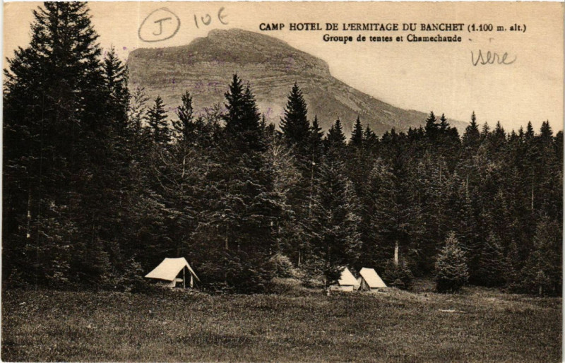 Carte postale ancienne Camp Hotel de L'Ermitage du Banchet - Groupe de tentes