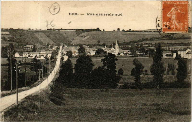 Carte postale ancienne Biol - Vue générale Sud à Biol