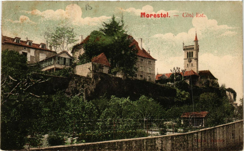 Carte postale ancienne Morestel - Cote Est à Morestel
