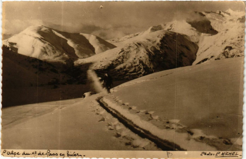 Carte postale ancienne D'Alpe du Mont-de-Lans en hiver