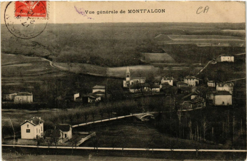 Carte postale ancienne Vue générale de Montfalcon à Montfalcon
