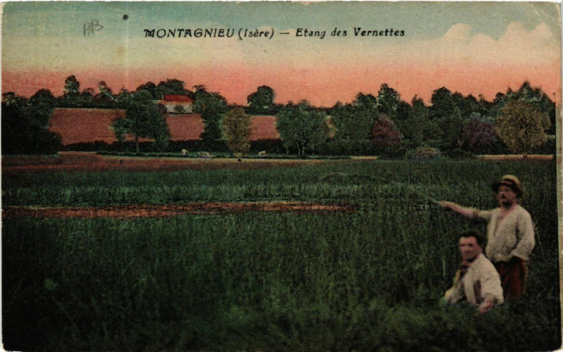 Carte postale ancienne Montagnieu - Etang des Vernettes à Montagnieu