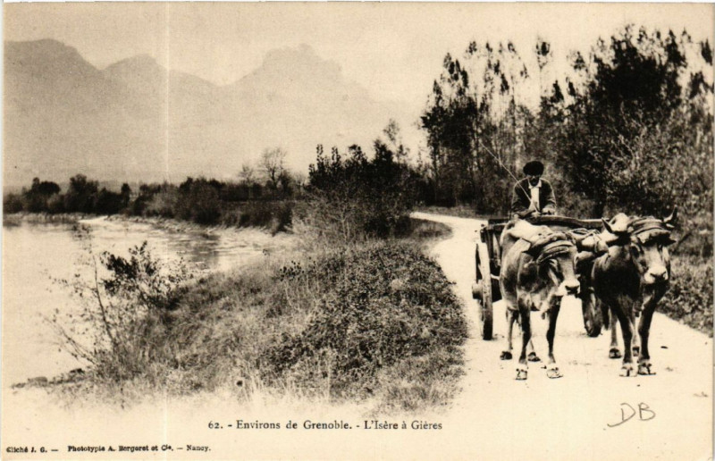 Carte postale ancienne Env. de Grenoble - L'Isere a Gieres à Grenoble