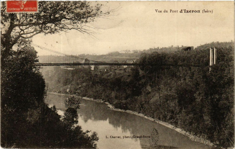 Carte postale ancienne Vue-du-Pont d'Izeron - à Izeron