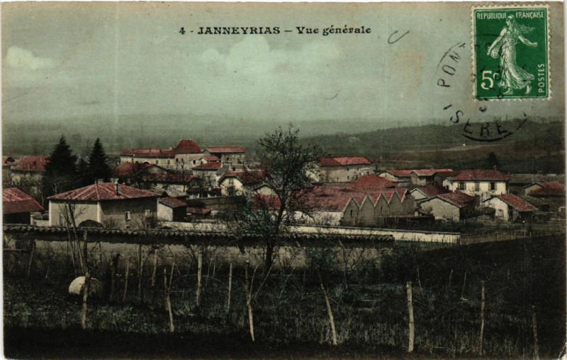 Carte postale ancienne Janneyrias - Vue générale à Janneyrias