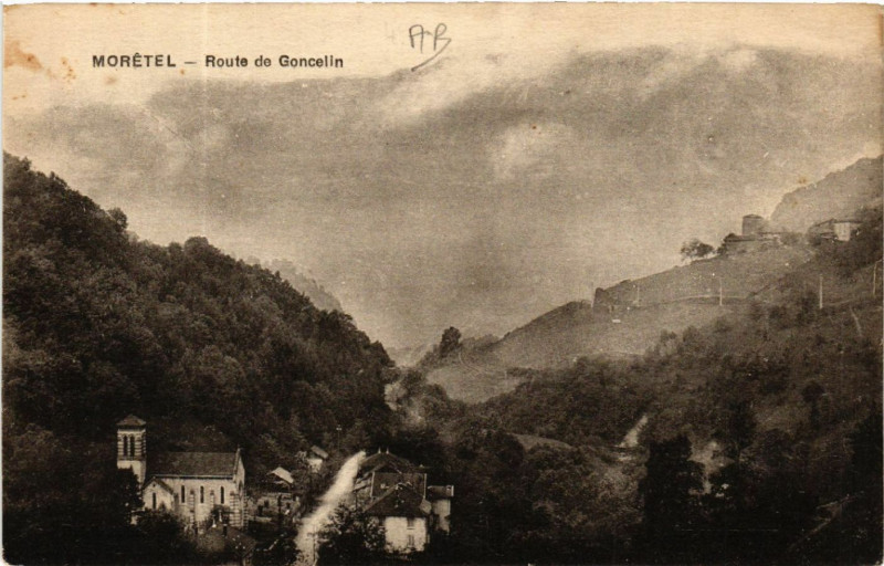 Carte postale ancienne Moretel - Route de Goncelin à Goncelin