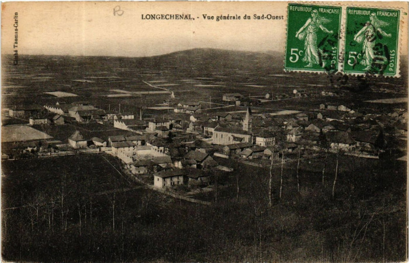 Carte postale ancienne Longechenal - Vue générale du Sud-Ouest à Longechenal