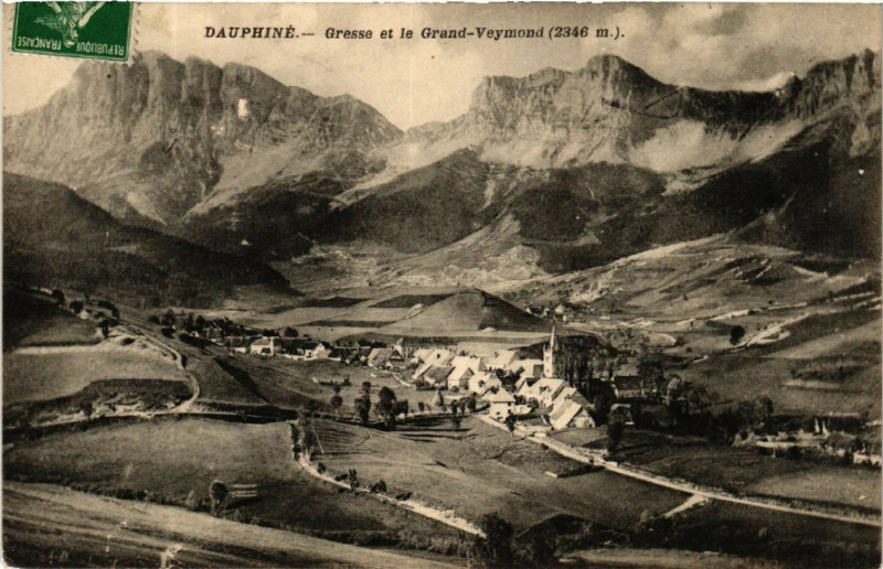 Carte postale ancienne Dauphiné - Gresse et le Grand-Veymond (2346 m)