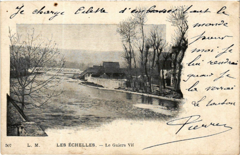 Carte postale ancienne Les Echelles - Le Guiers Vif à Vif