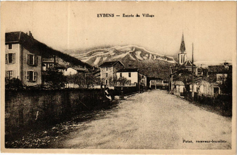 Carte postale ancienne Eybens - Entrée du Village à Eybens