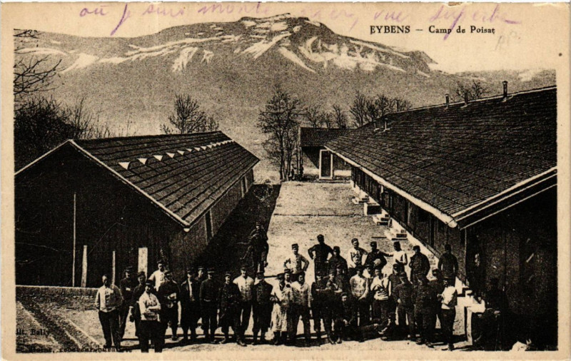 Carte postale ancienne Eybens - Camp de Poisat à Eybens