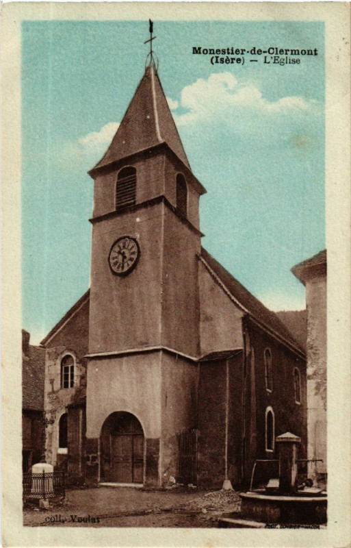 Carte postale ancienne Monestier-de-Clermont - L'Eglise à Monestier-de-Clermont