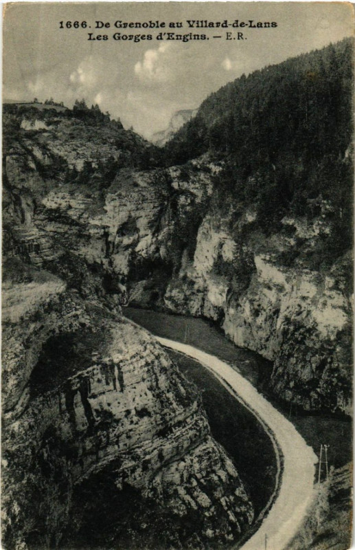 Carte postale ancienne De Grenoble au Villard-de-Lane - Les Gorges d'Engins à Grenoble