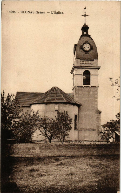 Carte postale ancienne Clonas - L'Eglise
