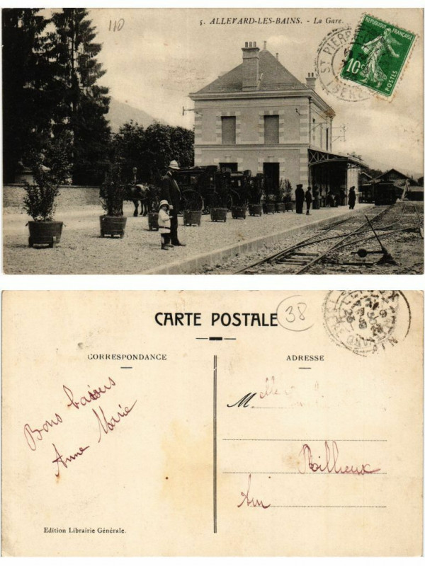Carte postale ancienne 5 Allevard-les-Bains La Gare à Allevard