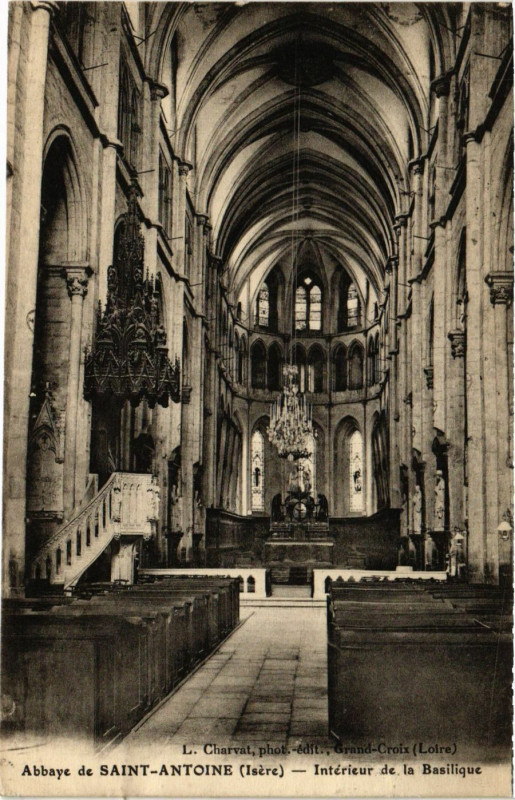 Carte postale ancienne Abbaye de Saint-Antoine - Interieur de la Basilique
