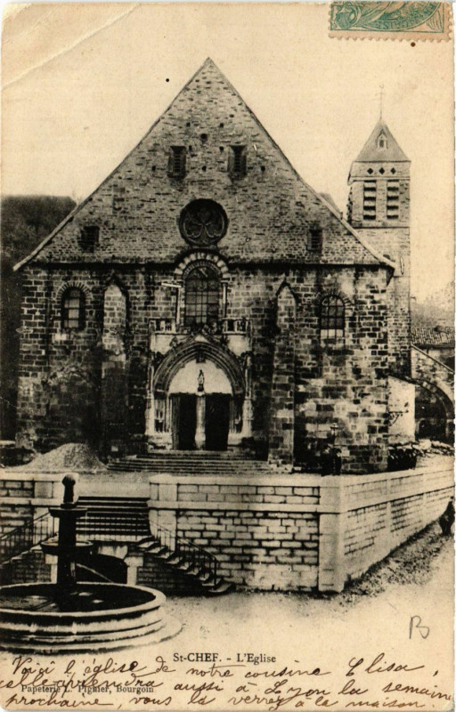 Carte postale ancienne Saint-Chef - L'Eglise à Saint-Chef