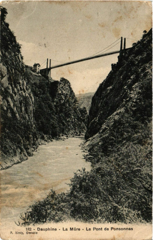 Carte postale ancienne Dauphiné - La Mure - Le Pont-de-Ponsonnas à La Mure