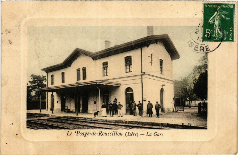 Carte postale ancienne Le Peage-de-Roussillon - La Gare au Péage-de-Roussillon