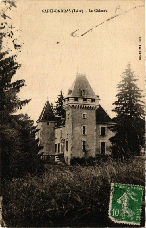 Carte postale ancienne Saint-Ondras - Le Chateau à Saint-Ondras