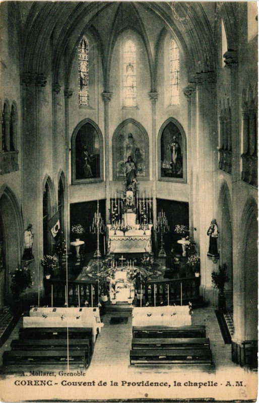 Carte postale ancienne Corenc - Couvent de la Providence la chapelle à Corenc