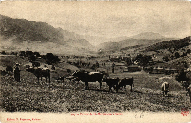 Carte postale ancienne Vallée de Saint-Martin-en-Vercors