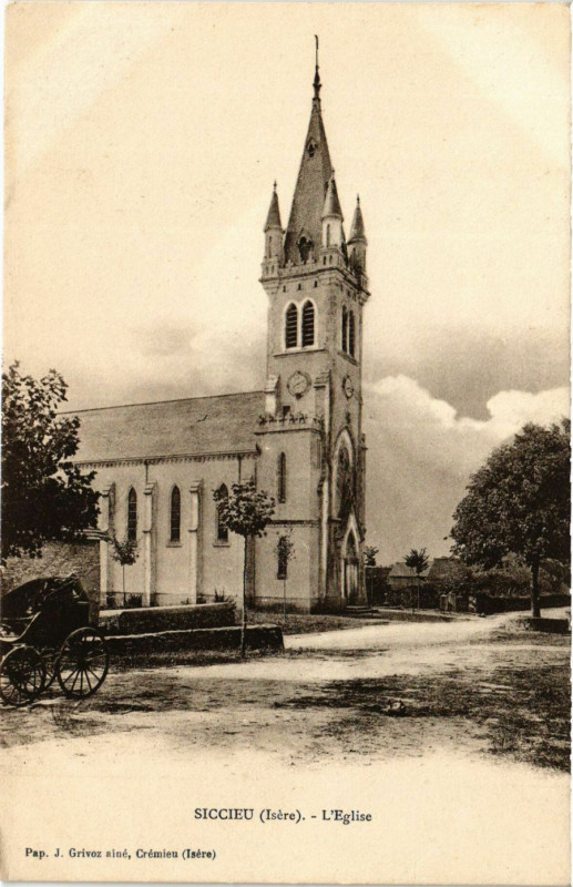 Carte postale ancienne Siccieu - L'Eglise