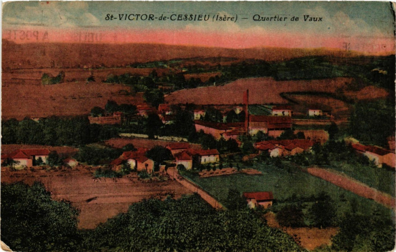 Carte postale ancienne St-Victor-de-Cessieu - Quartier de Vaux à Cessieu