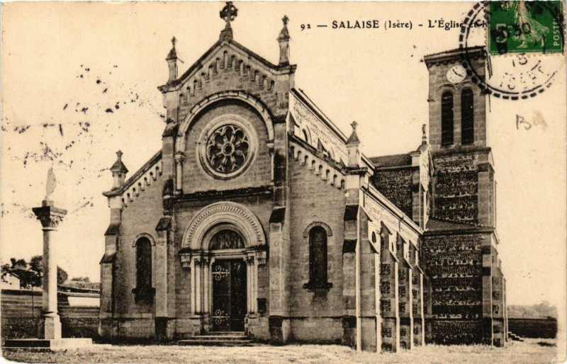 Carte postale ancienne Salaise - L'Eglise....