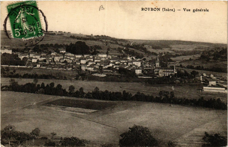 Carte postale ancienne Roybon - Vue générale à Roybon