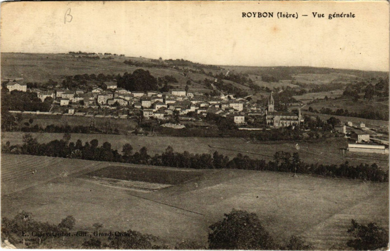 Carte postale ancienne Roybon - Vue générale à Roybon