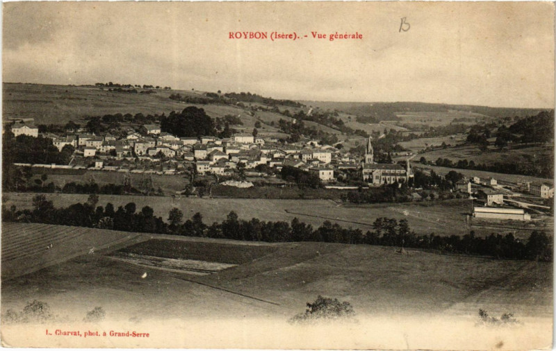 Carte postale ancienne Roybon - Vue générale à Roybon