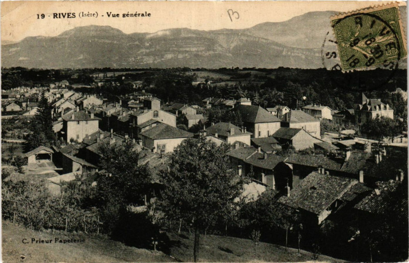 Carte postale ancienne Rives - Vue générale à Rives