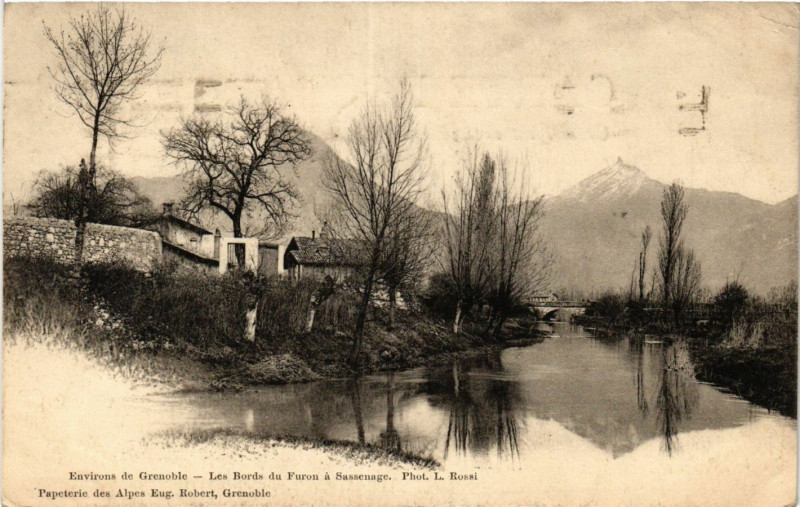 Carte postale ancienne Env. de Grenoble - Les Bords du Farou a Sassenage à Grenoble