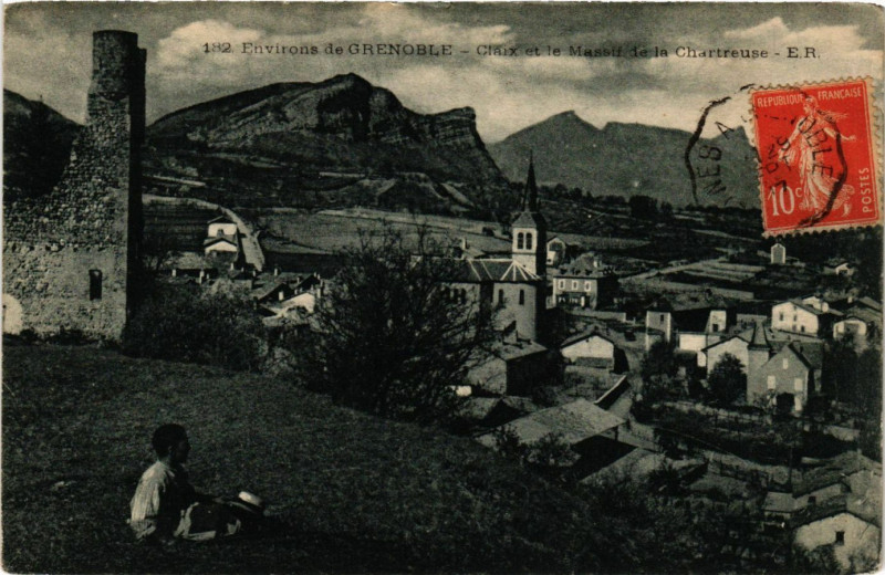 Carte postale ancienne Env. de Clermont - Claix et le Massif de la Chartreuse à Claix
