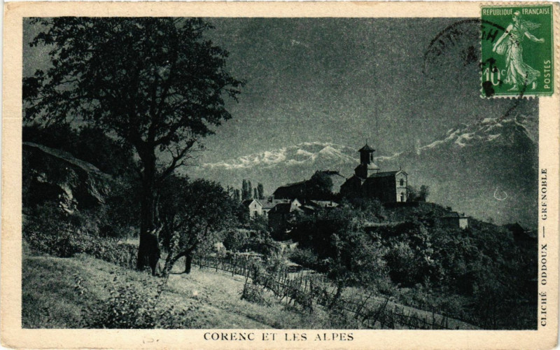 Carte postale ancienne Corenc et les Alpes à Corenc