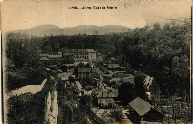 Carte postale ancienne Rives - Alliver Usine de Scieries à Rives